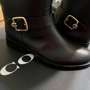 Coach Black Leather Knee Boots